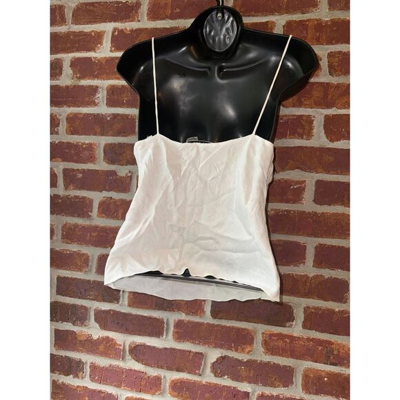 Alice + Olivia white Jacquard style drape camisole Cupro viscose blend small - Picture 3 of 8